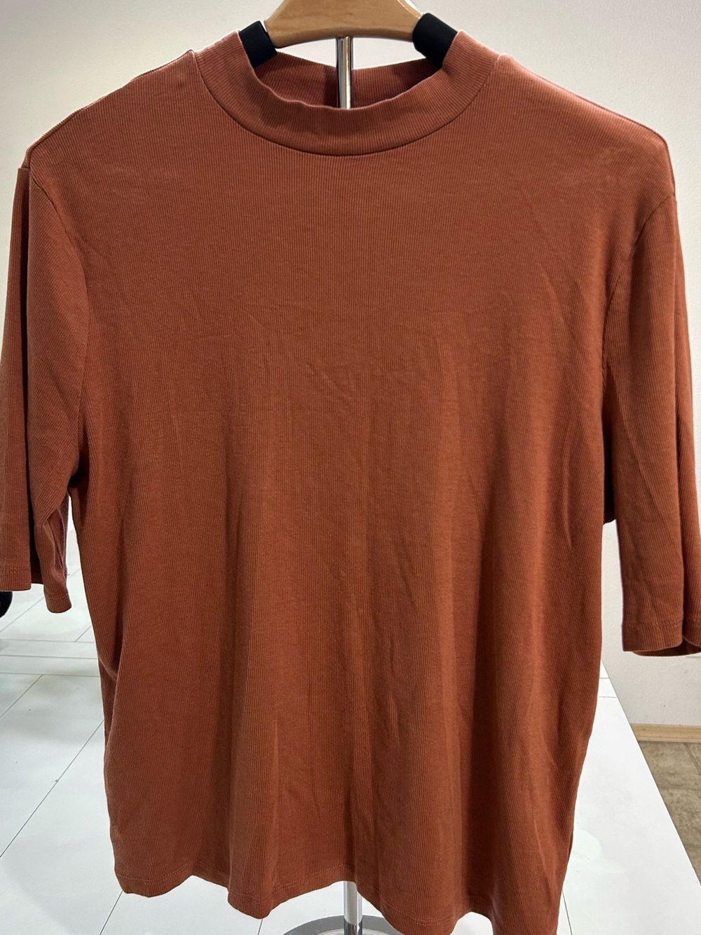 a new day woman’s Short-Sleeve Tee in Rust Brown